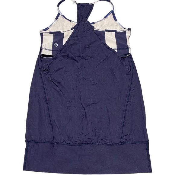 Lululemon Tank Top women’s Size 6 No Limits Tank Top Cadet Blue/Steep Stripe - Picture 2 of 10